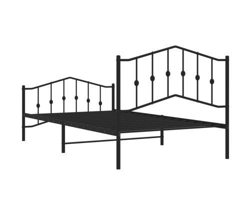 Estructura cama sin colchón con estribo metal negro 107x203 cm