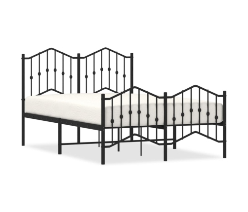 Estructura cama sin colchón con estribo metal negro 120x190 cm