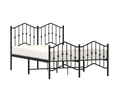 Estructura cama sin colchón con estribo metal negro 120x190 cm