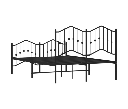 Estructura cama sin colchón con estribo metal negro 120x190 cm