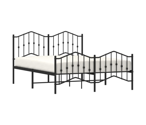 Estructura cama sin colchón con estribo metal negro 140x190 cm