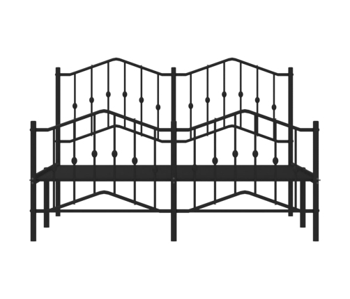 Estructura cama sin colchón con estribo metal negro 140x190 cm