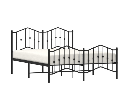 Estructura de cama cabecero y estribo metal negro 150x200 cm