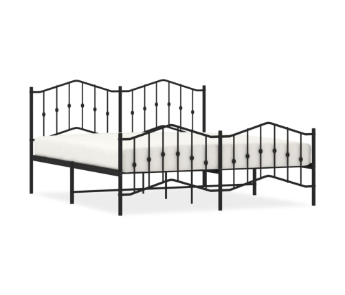 Estructura cama sin colchón con estribo metal negro 160x200 cm