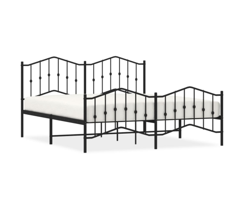 Estructura cama sin colchón con estribo metal negro 183x213 cm