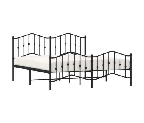 Estructura cama sin colchón con estribo metal negro 183x213 cm