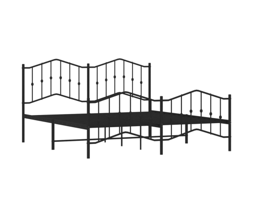 Estructura cama sin colchón con estribo metal negro 183x213 cm