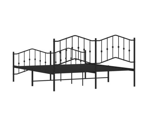 Estructura cama sin colchón con estribo metal negro 183x213 cm