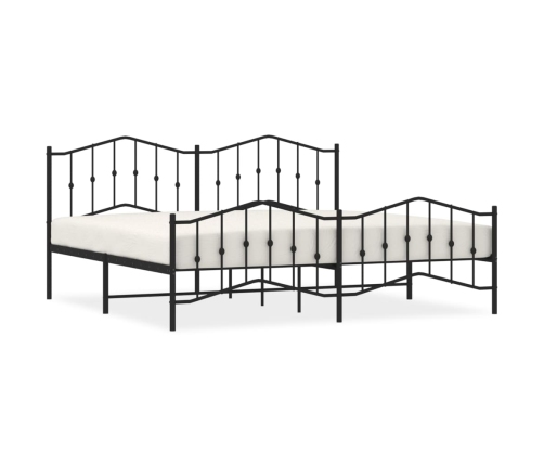 Estructura cama sin colchón con estribo metal negro 200x200 cm