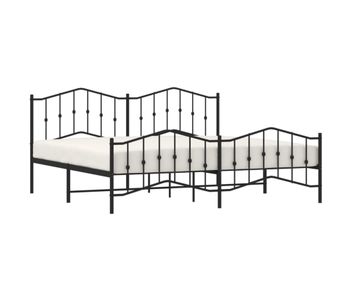 Estructura cama sin colchón con estribo metal negro 200x200 cm