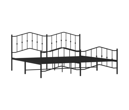 Estructura cama sin colchón con estribo metal negro 200x200 cm