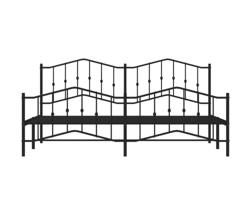 Estructura cama sin colchón con estribo metal negro 200x200 cm