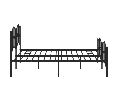 Estructura cama sin colchón con estribo metal negro 200x200 cm