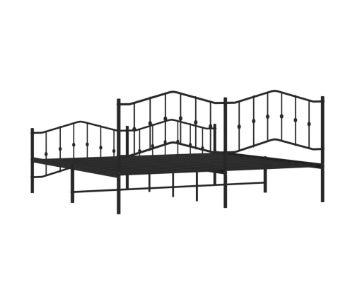 Estructura cama sin colchón con estribo metal negro 200x200 cm