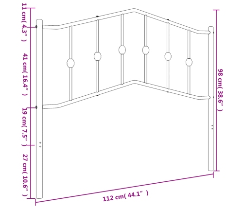 Cabecero de metal negro 107 cm