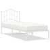Estructura cama sin colchón con cabecero metal blanco 75x190 cm