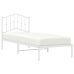 Estructura cama sin colchón con cabecero metal blanco 75x190 cm