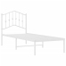 Estructura cama sin colchón con cabecero metal blanco 75x190 cm