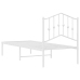 Estructura cama sin colchón con cabecero metal blanco 75x190 cm