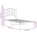 Estructura cama sin colchón con cabecero metal blanco 75x190 cm