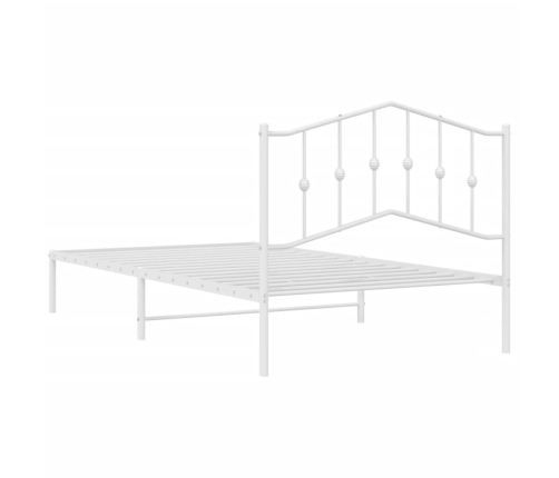 Estructura cama sin colchón con cabecero metal blanco 100x200cm