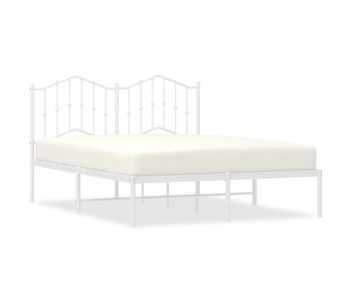 Estructura cama sin colchón con cabecero metal blanco 135x190cm