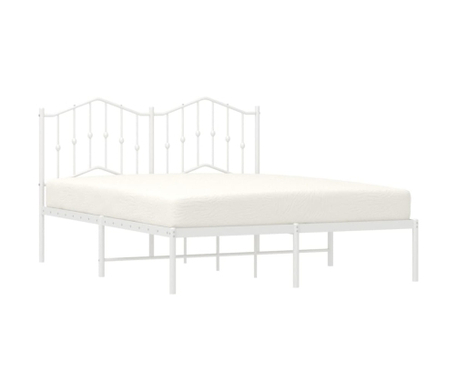 Estructura cama sin colchón con cabecero metal blanco 135x190cm