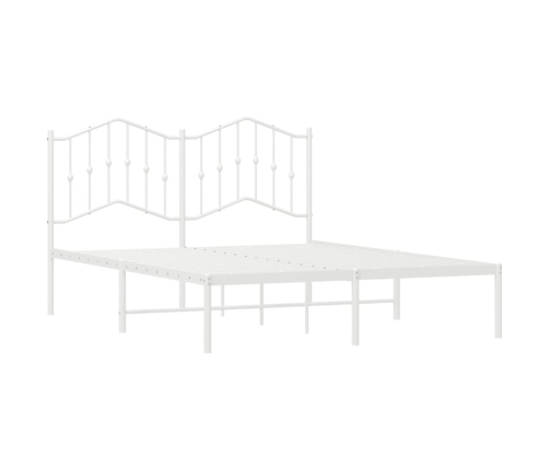 Estructura cama sin colchón con cabecero metal blanco 135x190cm