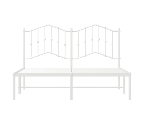 Estructura cama sin colchón con cabecero metal blanco 135x190cm