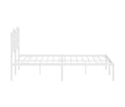 Estructura cama sin colchón con cabecero metal blanco 135x190cm