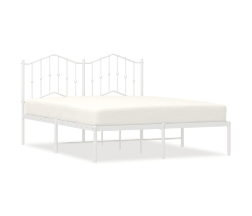 Estructura cama sin colchón con cabecero metal blanco 150x200cm