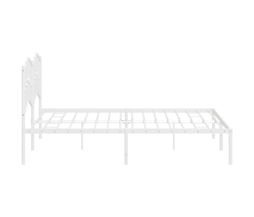 Estructura cama sin colchón con cabecero metal blanco 160x200cm