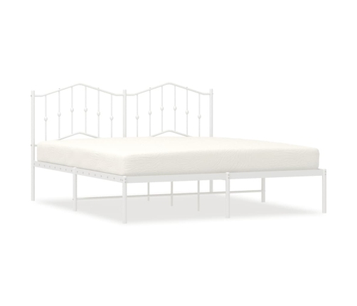 Estructura cama sin colchón con cabecero metal blanco 183x213cm