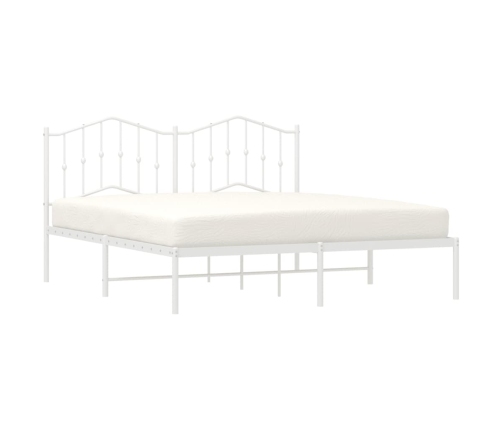 Estructura cama sin colchón con cabecero metal blanco 183x213cm