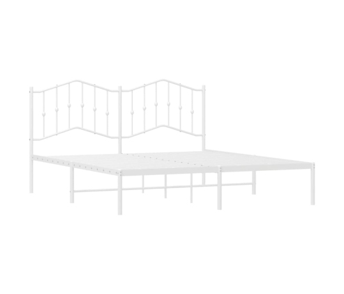 Estructura cama sin colchón con cabecero metal blanco 183x213cm