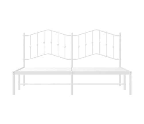 Estructura cama sin colchón con cabecero metal blanco 183x213cm