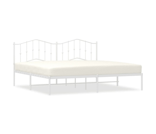 Estructura cama sin colchón con cabecero metal blanco 193x203cm