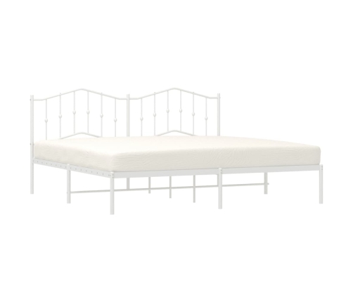 Estructura cama sin colchón con cabecero metal blanco 193x203cm