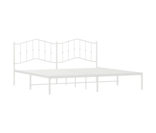 Estructura cama sin colchón con cabecero metal blanco 193x203cm