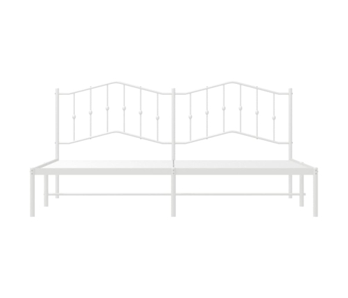 Estructura cama sin colchón con cabecero metal blanco 193x203cm