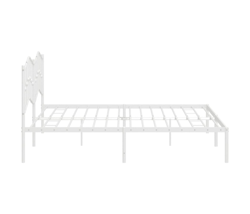 Estructura cama sin colchón con cabecero metal blanco 193x203cm