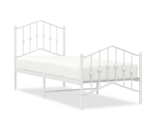 Estructura cama sin colchón con estribo metal blanco 75x190 cm