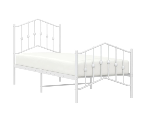 Estructura cama sin colchón con estribo metal blanco 75x190 cm