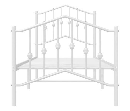 Estructura cama sin colchón con estribo metal blanco 75x190 cm