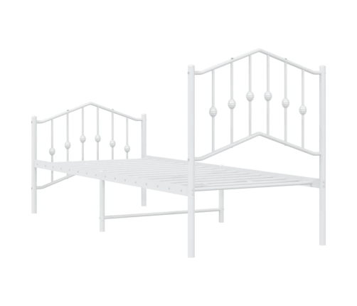 Estructura cama sin colchón con estribo metal blanco 75x190 cm