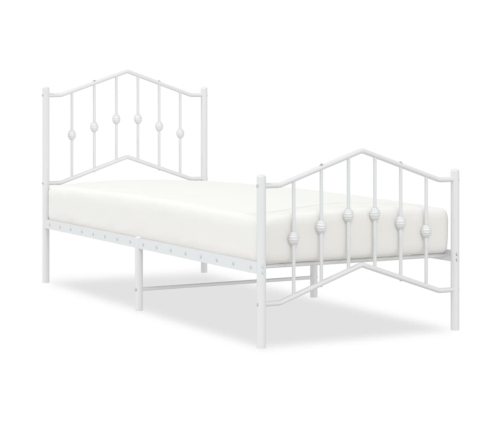 Estructura cama sin colchón con estribo metal blanco 90x200 cm