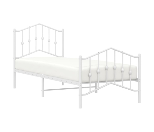 Estructura cama sin colchón con estribo metal blanco 90x200 cm