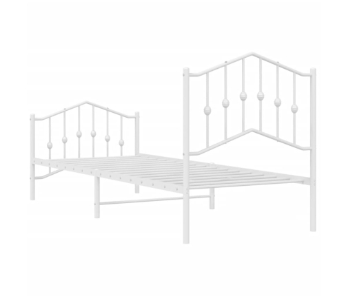 Estructura cama sin colchón con estribo metal blanco 90x200 cm