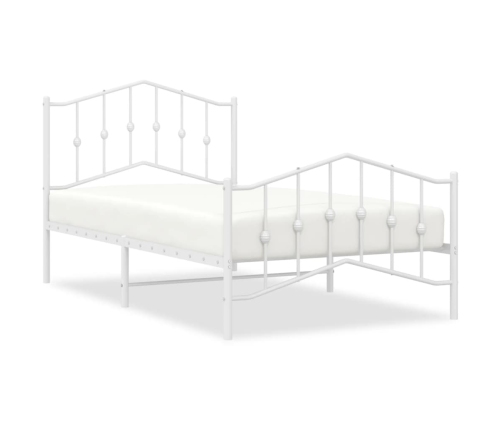 Estructura cama sin colchón con estribo metal blanco 100x190 cm