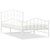 Estructura cama sin colchón con estribo metal blanco 100x190 cm